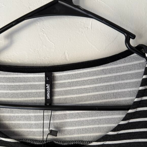 Smash! Graphic Patchwork‎ Print Dress NWT Size L Floral Stripe Colorblock Artsy - Picture 5 of 11